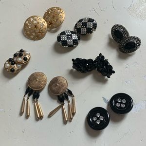 Collection of clip-on earrings 7 pairs some vintage